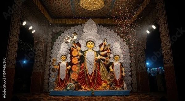 Fototapeta Devi Durga Goddess of Victory and Power in Festive Display