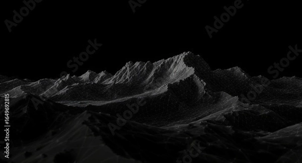 Obraz Dark gray mountains landscape
