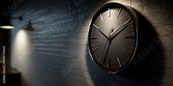 Obraz Modern Wall Clock on Brick