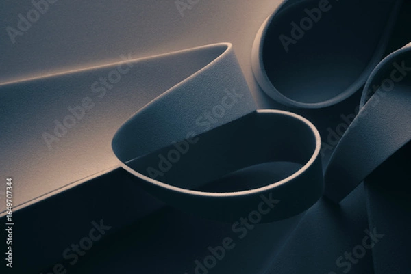 Obraz Curvilinear elements in blue background