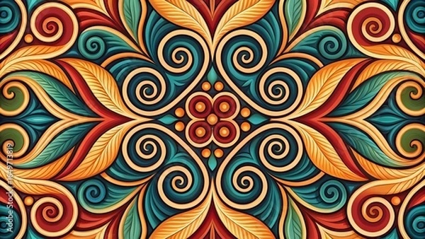 Fototapeta Symmetrical Intricate Abstract Design with Geometric Pattern