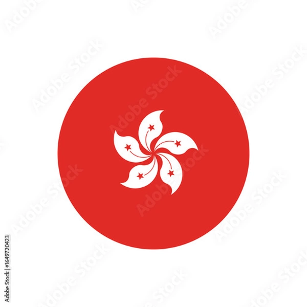 Fototapeta Hong Kong Flag Round Icon Vector