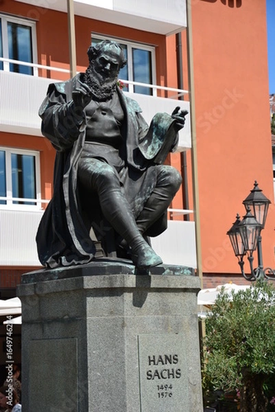 Fototapeta Nuremberg, Bavaria, Germany: Monument to Hans Sachs (1494-1576), poet, playwright and composer