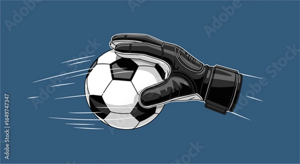 Fototapeta A stylized vector illustration of a soccer goalkeeper making a dramatic save. The art features a minimalist design with geometric, clean lines, perfect for sports graphics and media.