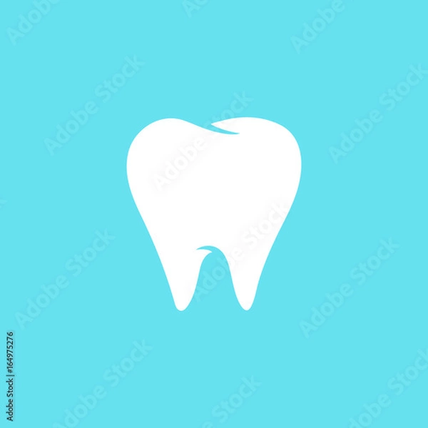 Fototapeta Tooth flat vector icon, tooth silhouette