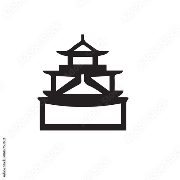 Obraz Vector illustration of a vintage wooden lantern, an ancient architectural symbol for a traditional Chinese home
