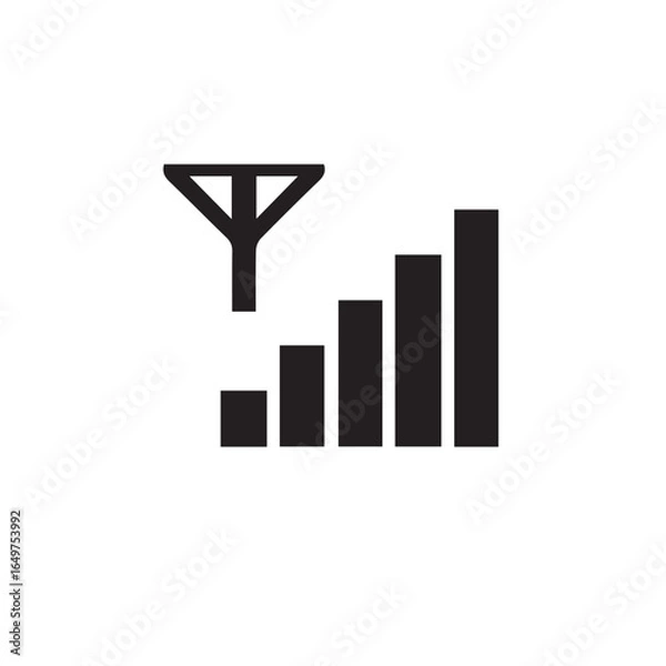 Obraz Business graph and chart vector illustration showing financial growth with an up arrow symbol
