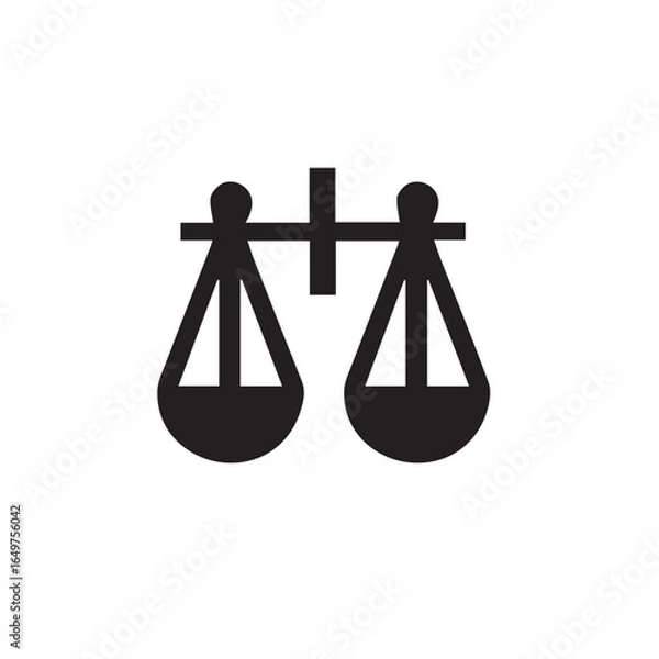 Obraz An elegant black and white vector illustration of the scales of justice, a symbol of law and legal balance