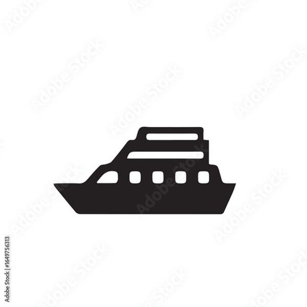 Obraz Vector illustration of a nautical boat or ship icon for sea travel and ocean transportation