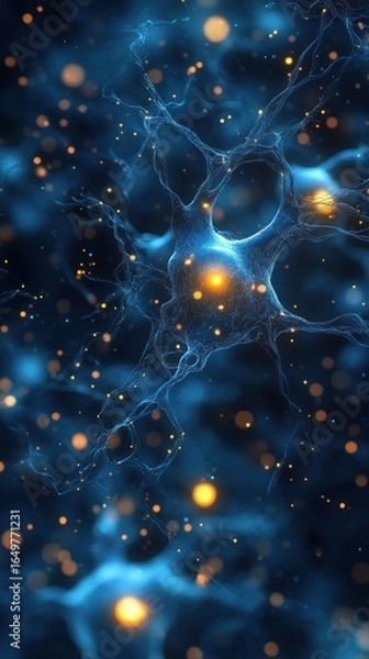Fototapeta Microscopic Universe: A Neuron's Intricate Network
