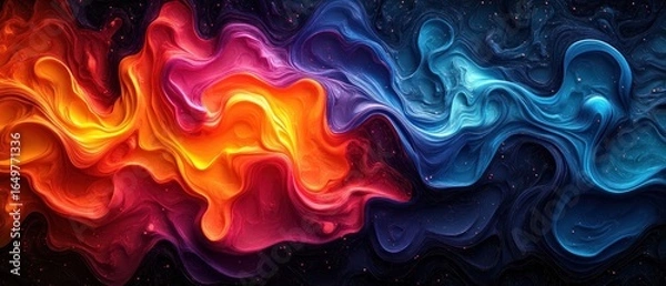 Fototapeta Abstract Cosmic Swirls: A Symphony of Color and Light