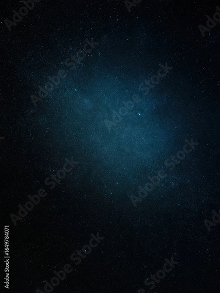 Fototapeta A radial composition of an outer space. Cosmic scene filled with stars and distant galaxies. Soft cyan hues blending into the deep blackness of space.