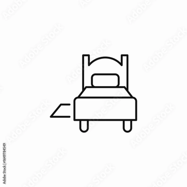 Obraz single bed icon icon sign vector