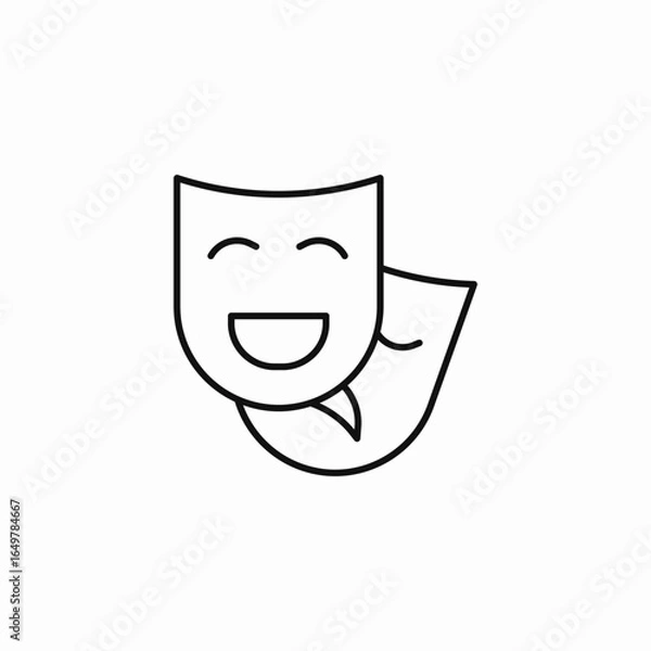 Obraz theatre comedy tragedy icon sign vector