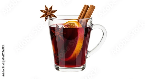 Fototapeta Isolated Glass of Mulled Wine