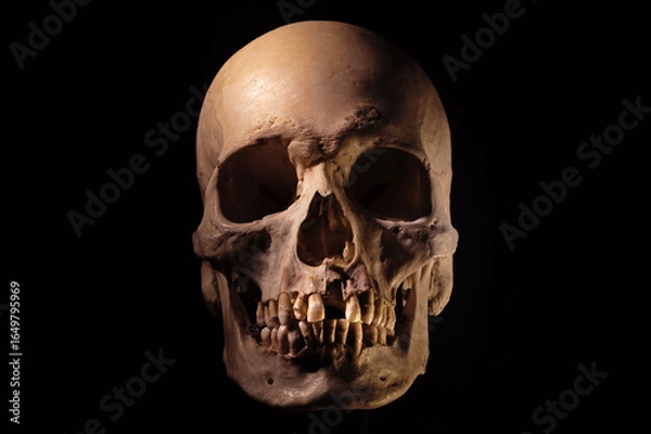 Obraz skull on black background