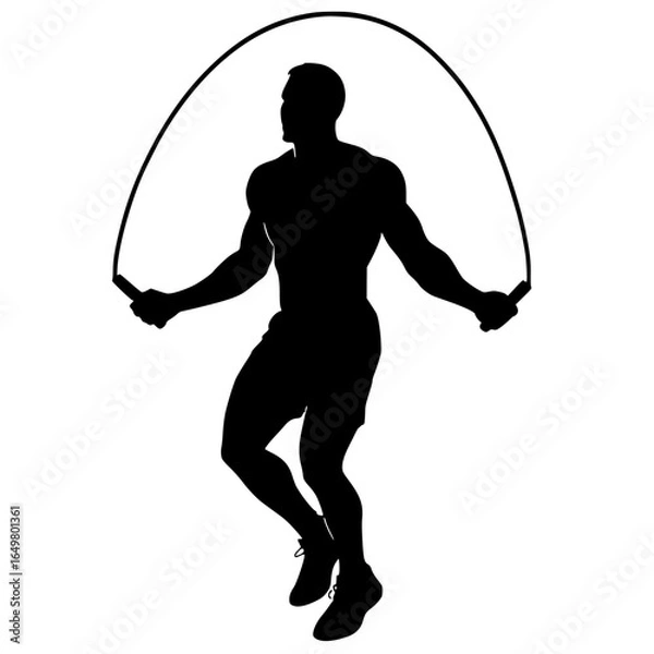Obraz Silhouette of a Man Skipping Rope.