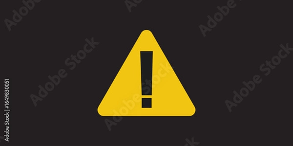 Fototapeta Hyper-Realistic Warning Sign – Yellow Triangle with Exclamation Point