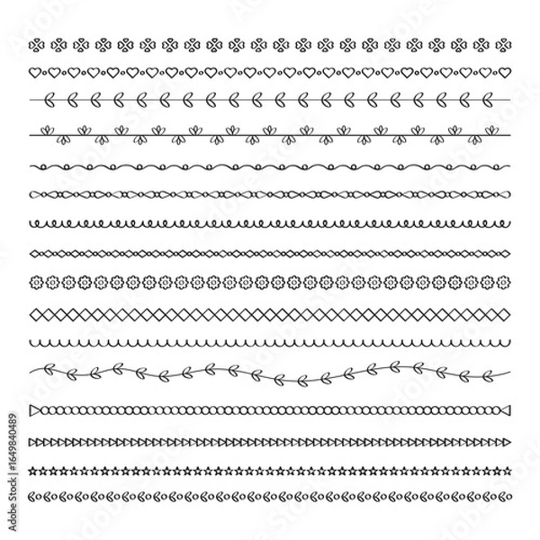 Obraz Lines Borders and Dividers Icon Set Vector Design.