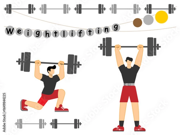 Fototapeta スポーツ■ウェイトリフティング （金メダル＆銀メダル＆銅メダル）	
