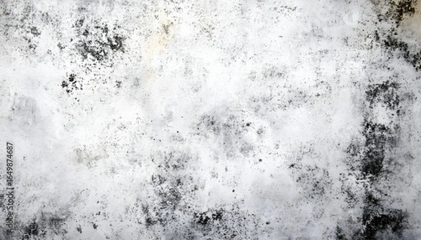 Fototapeta An abstract full-frame image captures the distressed texture of a white wall, heavily marked with dark grunge stains, creating a visually compelling pattern.