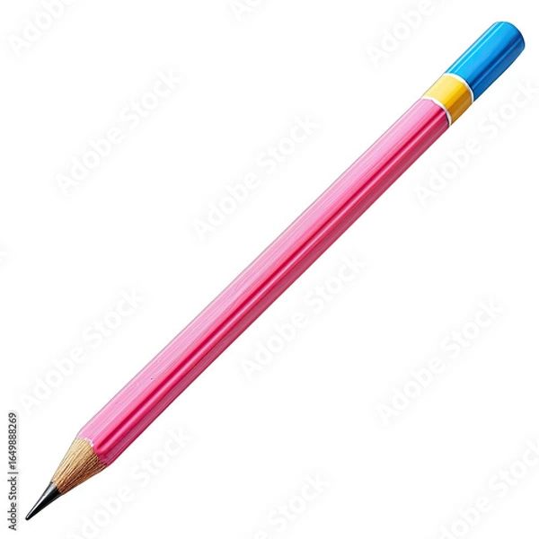 Obraz A pink pencil with colored bands