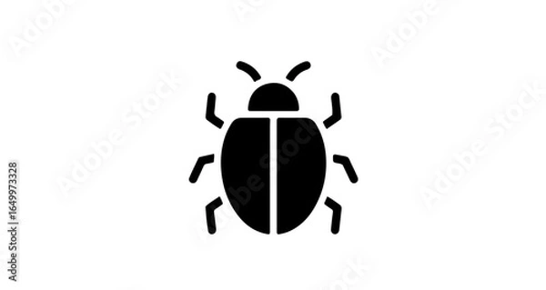 Fototapeta Object vector graphic of a black beetle insect pest control clip art design element for nature and biology projects vector