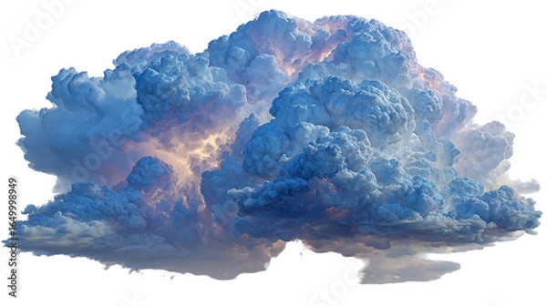 Fototapeta Dramatic cloud formation with vibrant colors and intricate textures. isolated on transparent background cutout