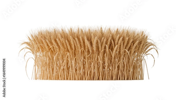 Fototapeta Golden wheat sheaf with copy space for agricultural design. isolated on transparent background cutout