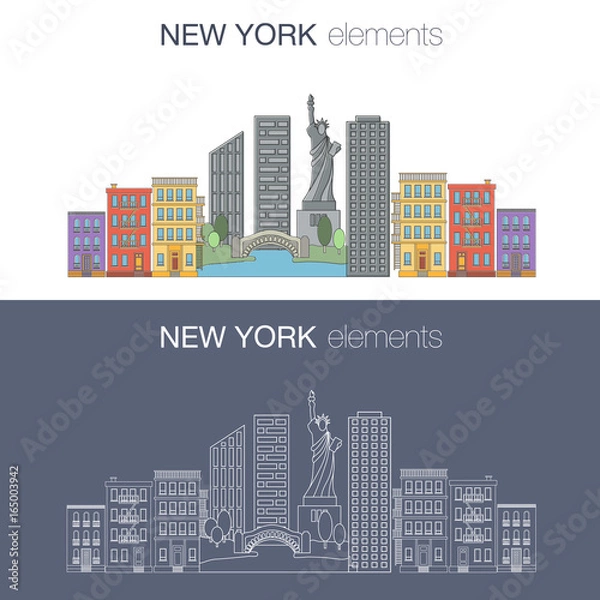 Obraz New York flat vector banner