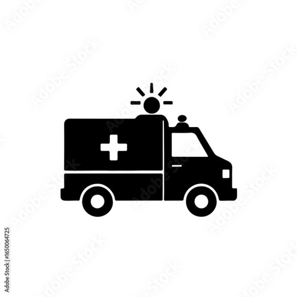 Fototapeta Black and White Health Access Icon
A simple, modern black and white icon representing health access and emergency services. The design features a minimalist ambulance symbol