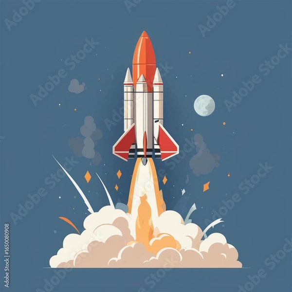 Fototapeta THE rocket in the sky