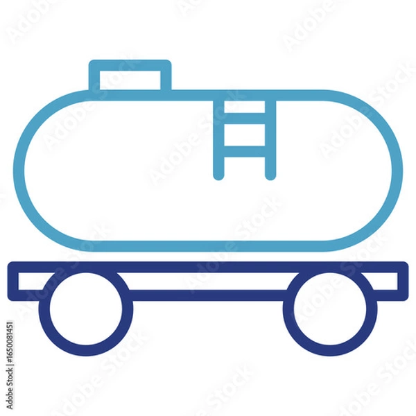 Fototapeta Railway tanker icon for transporting volumes of gasoline or oil in a single trip, making it an efficient method of transportation for long distances
