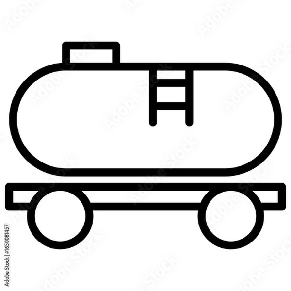 Fototapeta Railway tanker icon for transporting volumes of gasoline or oil in a single trip, making it an efficient method of transportation for long distances