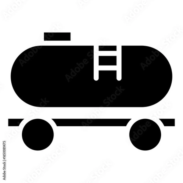 Fototapeta Railway tanker icon for transporting volumes of gasoline or oil in a single trip, making it an efficient method of transportation for long distances