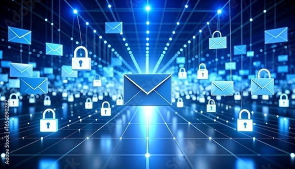 Obraz Secure Email Network with Digital Communication.