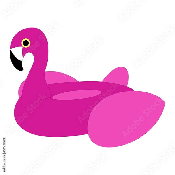 Obraz Pink Flamingo Pool Float Illustration - Summer, Beach