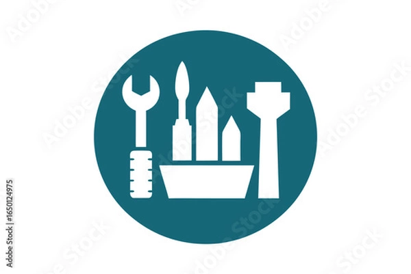 Fototapeta set of kitchen tools vector fork symbol logo