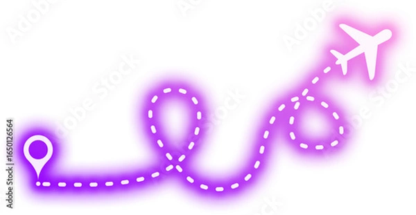 Obraz Neon Purple Airplane Arrow