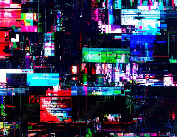 Fototapeta 雨のしずくは可視化されたジッター。重力の演算に乱れを生じさせ、空間のバイナリをランダムに撹拌するアブストラクトなイメージ