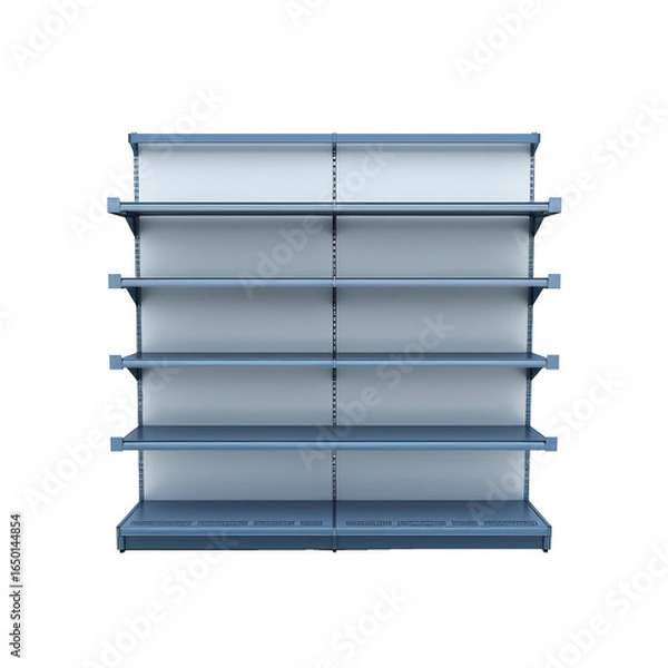 Fototapeta Empty Supermarket shelve isolate on transparency background