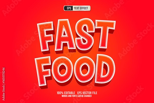 Fototapeta TEXT EFFECT FAST FOOD