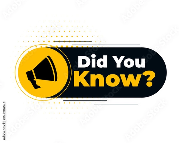Fototapeta modern did you know learning background with megaphone design