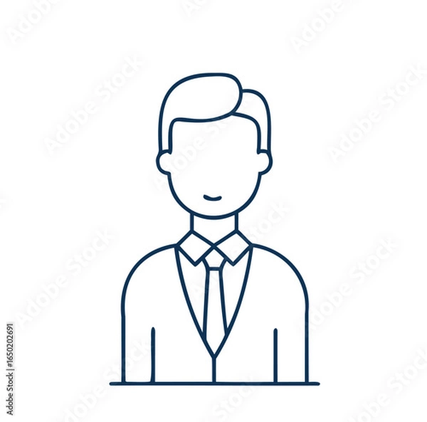Fototapeta Outline Vector Icon Set for Business and Finance on White Background.