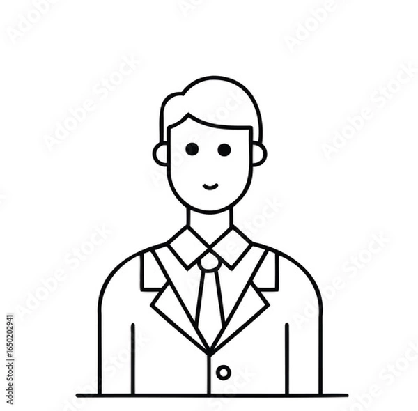 Fototapeta "Outline Vector Icon Set for Business and Finance on White Background.