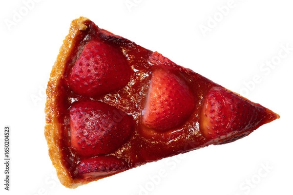 Obraz strawberry pie on white background, delicious strawberry pie isolated, strawberry pie dessert white background