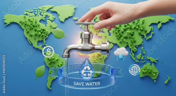 Fototapeta Conserving Global Water Resources For A Sustainable Future