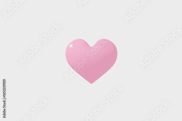 Fototapeta 白背景にピンク色のハートマーク