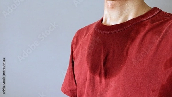 Obraz シャツが汗で濡れた人物