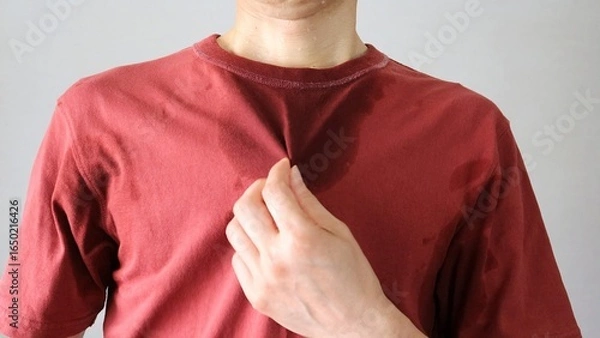 Obraz シャツが汗で濡れた人物